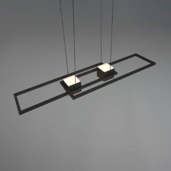 Závesné svietidlo Albany LED, čierne, 100 x 28 cm, hliník CCT stmievateľné