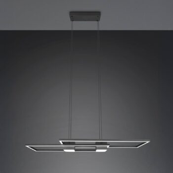 Závesné svietidlo Albany LED, čierne, 100 x 28 cm, hliník CCT stmievateľné