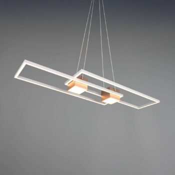 Závesné svietidlo Albany LED, hnedá farba, 100 x 28 cm, hliník, CCT,