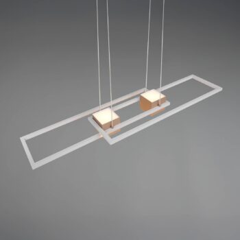 Závesné svietidlo Albany LED, hnedá farba, 100 x 28 cm, hliník, CCT,
