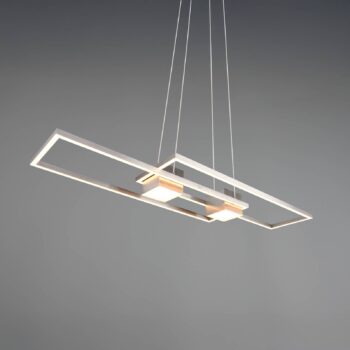 Závesné svietidlo Albany LED, nikel, 100 x 28 cm, hliník, stmievateľné CCT