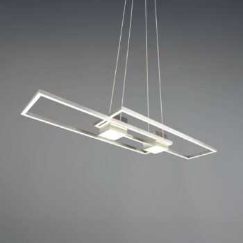 Závesné svietidlo Albany LED, nikel, 100 x 28 cm, hliník, stmievateľné CCT