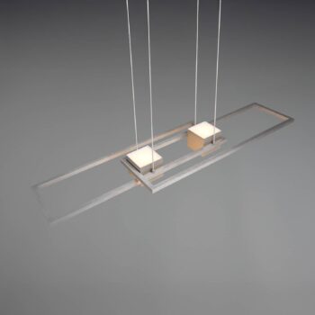 Závesné svietidlo Albany LED, nikel, 100 x 28 cm, hliník, stmievateľné CCT