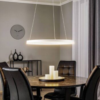 Závesné svietidlo Arcchio LED Albiona, biele, 1 kruh, Ø 60 cm