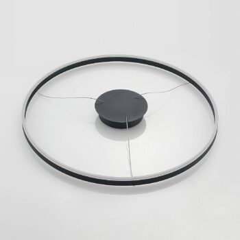 Závesné svietidlo Arcchio LED Albiona, čierne, 1 krúžok, Ø 80 cm