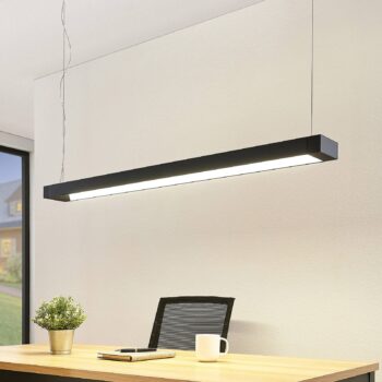 Závesné svietidlo Arcchio LED Cuna, čierne, 122 cm, kov