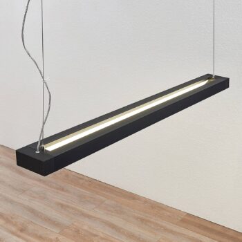 Závesné svietidlo Arcchio LED Cuna, čierne, 122 cm, kov
