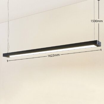 Závesné svietidlo Arcchio LED Cuna, čierne, 162 cm, kov
