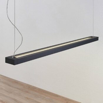 Závesné svietidlo Arcchio LED Cuna, čierne, 162 cm, kov