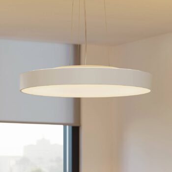 Závesné svietidlo Arcchio LED Vanida, biele, Ø 60 cm, hore/dole