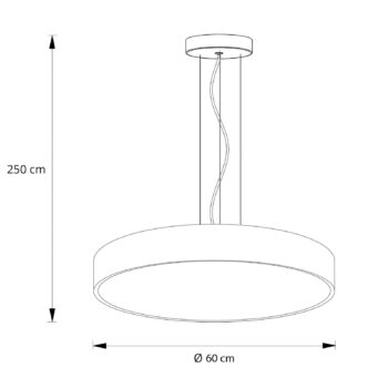 Závesné svietidlo Arcchio LED Vanida, biele, Ø 60 cm, hore/dole
