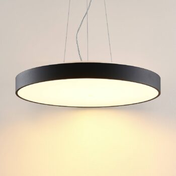 Závesné svietidlo Arcchio LED Vanida, čierne, Ø 60 cm, hore/dole