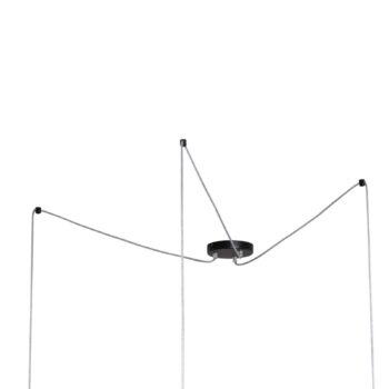 Závesné svietidlo Ascot, sivé, textilné, 3-svetelné, decentralizované