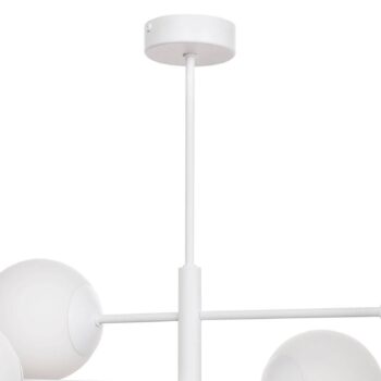 Závesné svietidlo Aurora, biele, Ø 60 cm, 6-pl., sklo, E14