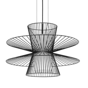 Závesné svietidlo Beacon Dulverton Ø 58 cm čierne kovové sklo