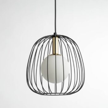 Závesné svietidlo Bell S, Ø 24 cm, 1-pl., čierna/zlatá/biela