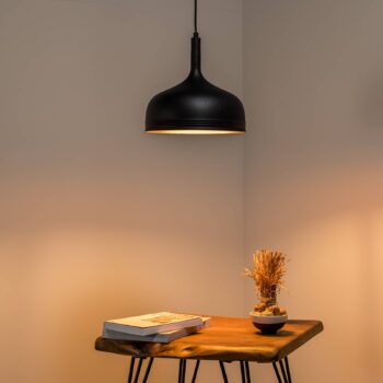 Závesné svietidlo Berceste 187BLACK-S, čierne, kov, Ø 30 cm