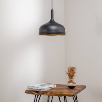 Závesné svietidlo Berceste 187BLACK-S, čierne, kov, Ø 30 cm