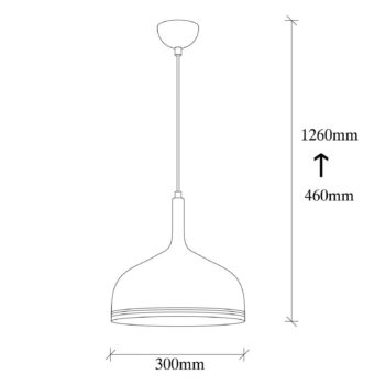 Závesné svietidlo Berceste 187BLACK-S, čierne, kov, Ø 30 cm