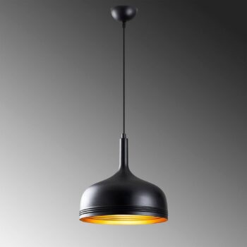 Závesné svietidlo Berceste 187BLACK-S, čierne, kov, Ø 30 cm