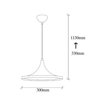 Závesné svietidlo Berceste 193-S Ø30cm čierna/zlatá