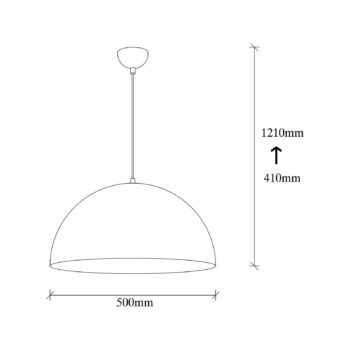 Závesné svietidlo Berceste 235-S Ø50cm čierna/zlatá