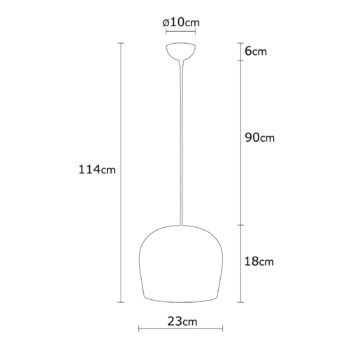 Závesné svietidlo Berceste N-1409, čierne, železo, Ø 23 cm