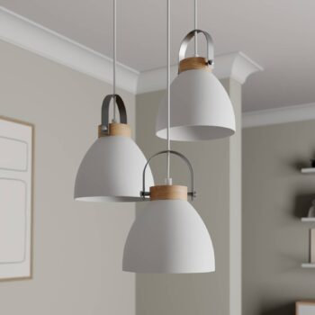 Závesné svietidlo Bergen, 3-plameňové, okrúhle, biele