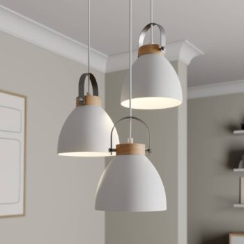 Závesné svietidlo Bergen, 3-plameňové, okrúhle, biele