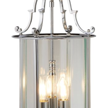 Závesné svietidlo Bevelled Lantern, sklo, chróm