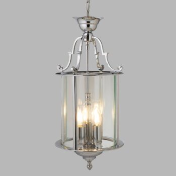 Závesné svietidlo Bevelled Lantern, sklo, chróm