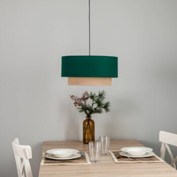 Závesné svietidlo Boho Ø 45 cm 1-pl. zelená/juta
