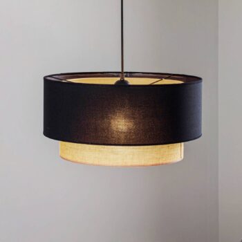Závesné svietidlo Boho Ø 45 cm 1-ramenné čierne/juta
