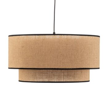 Závesné svietidlo Boho juta & čierne Ø45cm 1-pl
