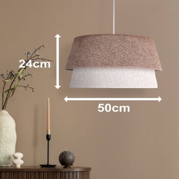 Závesné svietidlo Boucle, Ø 50 cm, cappucchino/ecru