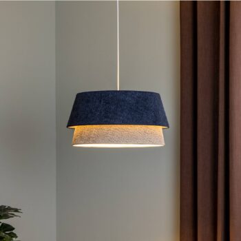 Závesné svietidlo Boucle, Ø 50 cm, modrá/sivá