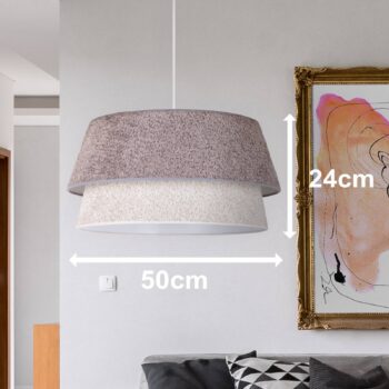 Závesné svietidlo Boucle, Ø 50 cm, sivá/ecru