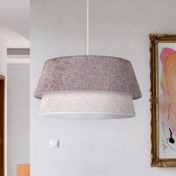 Závesné svietidlo Boucle, Ø 50 cm, sivá/ecru