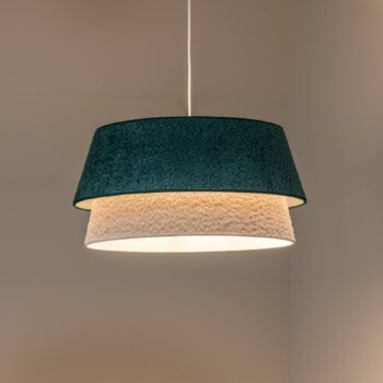 Závesné svietidlo Boucle, Ø 50 cm, zelená/ecru