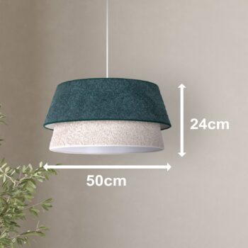 Závesné svietidlo Boucle, Ø 50 cm, zelená/ecru