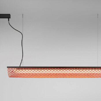 Závesné svietidlo Bover LED Nans Balis S/140, hnedá/červená, 140 cm