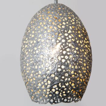 Závesné svietidlo Cavalliere, strieborné, Ø 22 cm