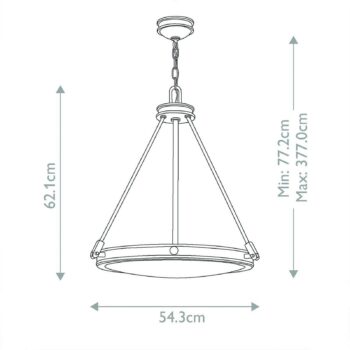 Závesné svietidlo Collier, čierne, Ø 54,3 cm, oceľ, sklo, E14
