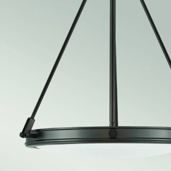 Závesné svietidlo Collier, čierne, Ø 54,3 cm, oceľ, sklo, E14