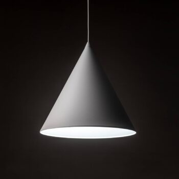 Závesné svietidlo Cono, biele, Ø 32 cm, oceľ, jedno svetlo