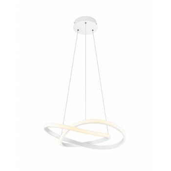 Závesné svietidlo Course LED, matná biela, 4 000 K, Ø 60 cm, kov