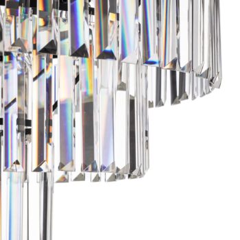 Závesné svietidlo Cristal, transparentné/čierne, Ø 56 cm