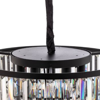 Závesné svietidlo Cristal, transparentné/čierne, Ø 56 cm