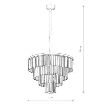 Závesné svietidlo Cristal, transparentné/čierne, Ø 71 cm