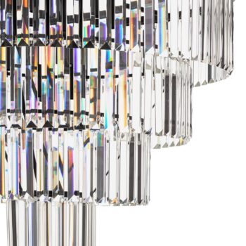 Závesné svietidlo Cristal, transparentné/čierne, Ø 71 cm